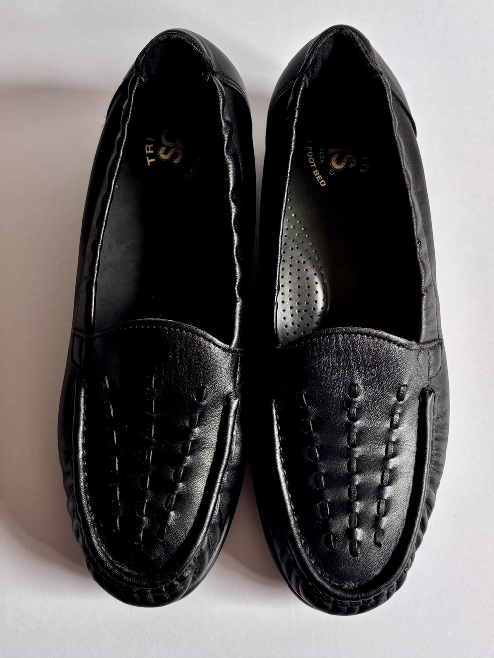 SAS Women’s Tripad Comfort Weave Black Leather Slip On Loafers 9M